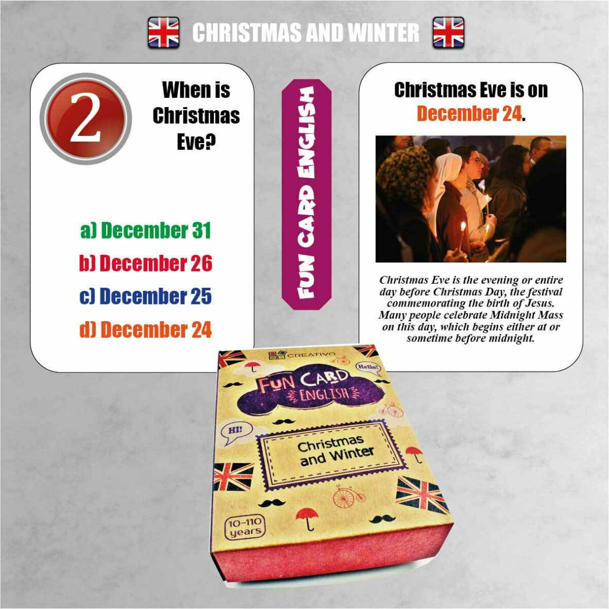 fun card english christmas and winter game to learn english 1